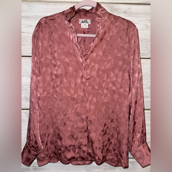 Hermes Tops - Hermès Blouse geometric jacquard pattern